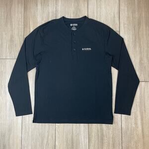 Alaskan Hardgear Duluth Trading Waffle Henley Shirt Men's M Black Long Sleeve